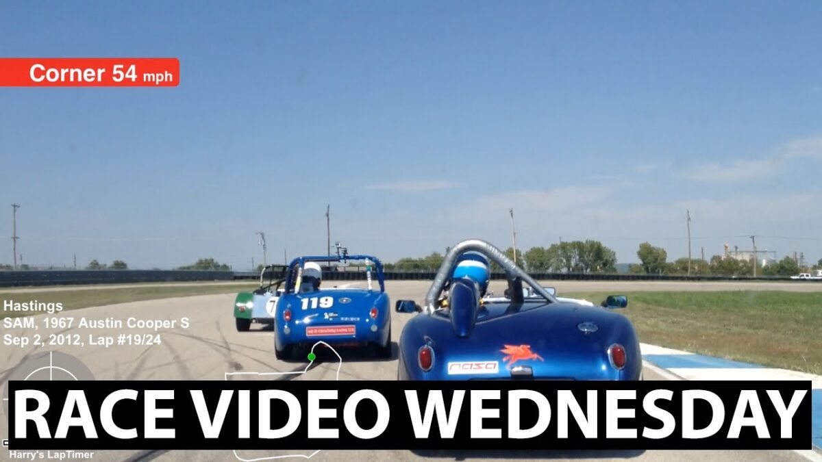 Austin Cooper S vs Austin Healey Sprites at Hastings