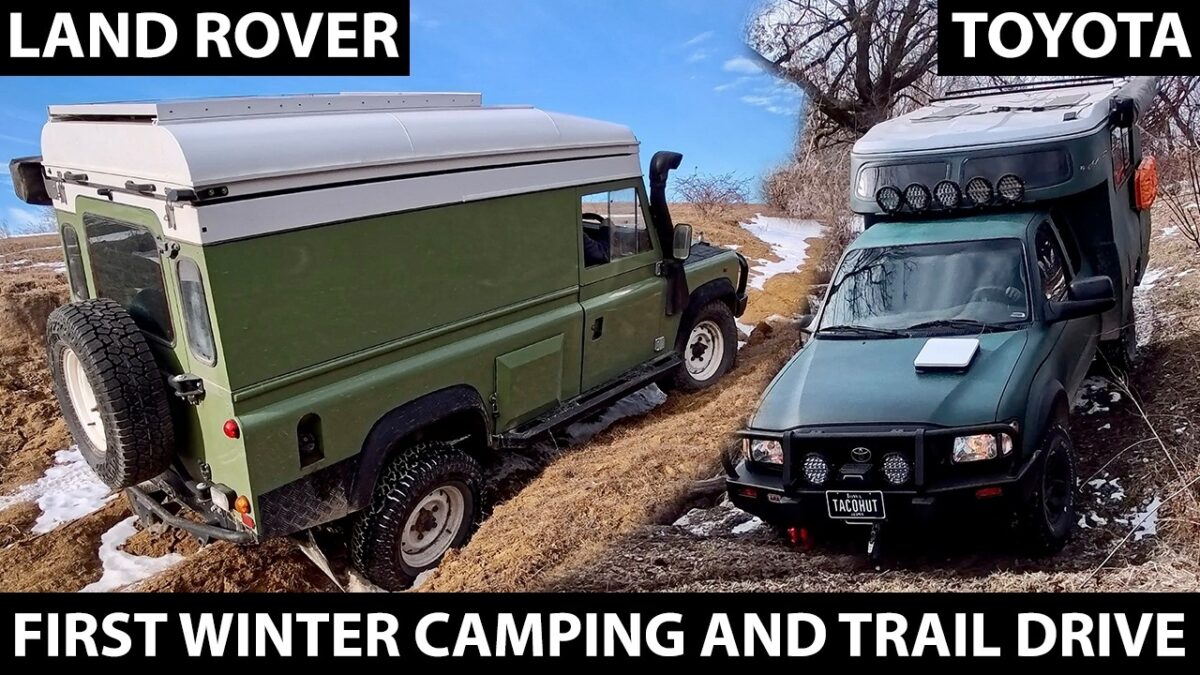 Winter Camping Camper Tour and Trail Drive